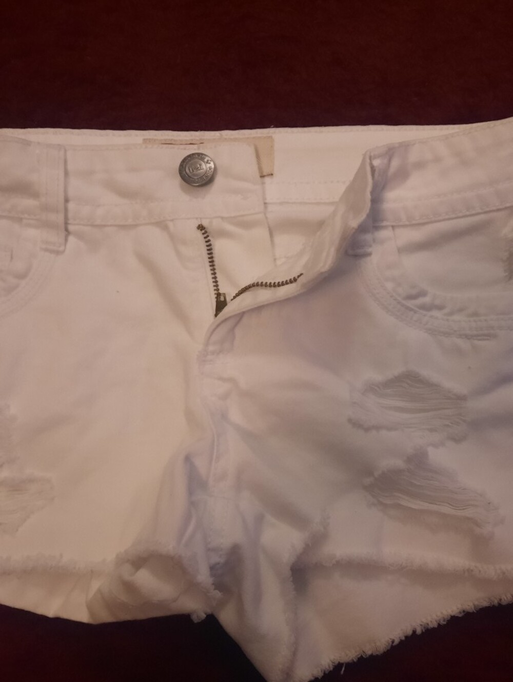 lei White Distressed Denim Jean Shorts
